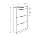 Παπουτσοθήκη Flat Megapap 18 Ζεύγων σε Χρώμα Καρυδί 75x29x128εκ.