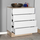 Συρταριέρα Base Megapap Χρώμα oak - Λευκό 72x40x88εκ.