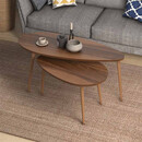 Βοηθητικά Τραπεζάκια Elips Megapap από Μελαμίνη Χρώμα Καρυδί 116x46x46εκ.