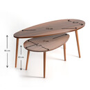 Βοηθητικά Τραπεζάκια Elips Megapap από Μελαμίνη Χρώμα Καρυδί 116x46x46εκ.