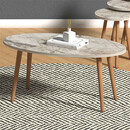 Τραπεζάκι Σαλονιού + Βοηθητικά Τραπεζάκια Elips Megapap από Μελαμίνη Χρώμα εφέ Μαρμάρου 90x50x41εκ.