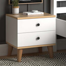 Κομοδίνο Luce Megapap από Μελαμίνη Χρώμα Λευκό - oak 45x35x47εκ.