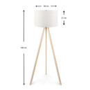 Φωτιστικό Δαπέδου Rosling Megapap Mdf/ύφασμα pvc Χρώμα Φυσικό/λευκό 38x21x140εκ.
