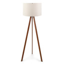 Φωτιστικό Δαπέδου Rosling Megapap Mdf/ύφασμα pvc Χρώμα Καρυδί/μπεζ 38x21x140εκ.