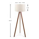Φωτιστικό Δαπέδου Rosling Megapap Mdf/ύφασμα pvc Χρώμα Καρυδί/μπεζ 38x21x140εκ.