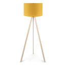 Φωτιστικό Δαπέδου Rosling Megapap Mdf/ύφασμα pvc Χρώμα Φυσικό/κροκί 38x21x140εκ.