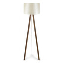 Φωτιστικό Δαπέδου Rosling Megapap Mdf/ύφασμα pvc Χρώμα Καρυδί/μπεζ 38x21x140εκ.