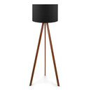 Φωτιστικό Δαπέδου Rosling Megapap Mdf/ύφασμα pvc Χρωμα Καρυδί/μαύρο 38x21x140εκ.