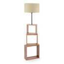 Φωτιστικό Δαπέδου Claude Megapap Mdf/fabric pvc Χρώμα Καφέ/μπεζ 37x20x140εκ.