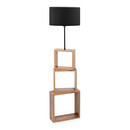 Φωτιστικό Δαπέδου Claude Megapap Mdf/fabric pvc Χρώμα Καφέ/μαύρο 37x20x140εκ.