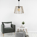 Φωτιστικό Οροφής Andrew Megapap Μέταλλο/σχοινί Μονόφωτο Χρώμα Μαύρο Φυσικό 30x30x20εκ.