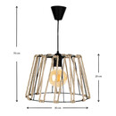 Φωτιστικό Οροφής Andrew Megapap Μέταλλο/σχοινί Μονόφωτο Χρώμα Μαύρο Φυσικό 30x30x20εκ.