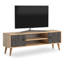 Έπιπλο Τηλεόρασης Parma Megapap Μελαμίνης Χρώμα Industrial Grey - oak 120x30x40εκ.