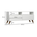 Έπιπλο Τηλεόρασης Inci Megapap από Μελαμίνη Χρώμα Λευκό 120x35x50εκ.