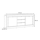 Μπουφές Μελαμίνης Ocean Megapap Χρώμα Λευκό 210x45x86εκ.