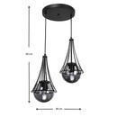 Φωτιστικό Οροφής Chavi Megapap e27 Μεταλλικό Δίφωτο Χρώμα Μαύρο 40x40x80εκ.