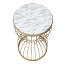 Βοηθητικό Τραπεζάκι Pino Megapap Μεταλλικό - mdf Χρώμα Χρυσό - Λευκό εφέ Μαρμάρου 35x35x58εκ.