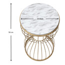 Βοηθητικό Τραπεζάκι Pino Megapap Μεταλλικό - mdf Χρώμα Χρυσό - Λευκό εφέ Μαρμάρου 35x35x58εκ.