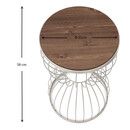 Βοηθητικό Τραπεζάκι Pino Megapap Μεταλλικό - mdf Χρώμα Λευκό - Καρυδί 35x35x58εκ.