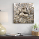 Πίνακας σε Καμβά "golden Flowers" Megapap Ψηφιακής Εκτύπωσης 50x50x3εκ.