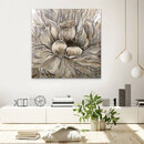 Πίνακας σε Καμβά "golden Flowers" Megapap Ψηφιακής Εκτύπωσης 100x100x3εκ.