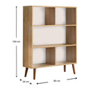 Βιβλιοθήκη Μελαμίνης Cube Megapap Χρώμα oak 80x24x100εκ.