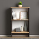 Βιβλιοθήκη Μελαμίνης Flora Megapap Χρώμα Industrial Grey - oak 52x25x80εκ.
