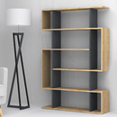 Βιβλιοθήκη Μελαμίνης Clint Megapap Χρώμα Sonoma - Ανθρακί 108x25x161εκ.
