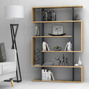 Βιβλιοθήκη Μελαμίνης Clint Megapap Χρώμα Sonoma - Ανθρακί 108x25x161εκ.