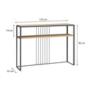 Κονσόλα Kary Megapap Μεταλλική - Μελαμίνης Χρώμα oak 120x33x90εκ.
