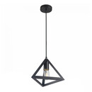 Φωτιστικό Οροφής Roshan Megapap e27 Μεταλλικό Μονόφωτο Χρώμα Μαύρο 24x24x66εκ.