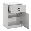 Κομοδίνο Μελαμίνης Hampton Megapap Χρώμα Λευκό 40x38x63εκ.