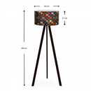 Φωτιστικό Δαπέδου Rosling Megapap Mdf/ύφασμα pvc Χρώμα Μαύρο/πολύχρωμο 38x21x140εκ.