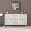 Μπουφές Μελαμίνης Dune Megapap Χρώμα Λευκό Αντικέ 123x35x77,4εκ.