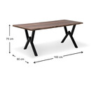 Τραπέζι Walter Megapap mdf - Μεταλλικό Χρώμα Καρυδί 160x80x75εκ.