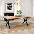 Τραπέζι Walter Megapap mdf - Μεταλλικό Χρώμα Ακακίας 200x100x75εκ.