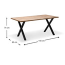 Τραπέζι Jeremy Megapap mdf - Μεταλλικό Χρώμα Ακακίας 140x80x75εκ.