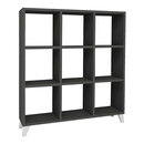 Βιβλιοθήκη Μελαμίνης Saul Megapap Χρώμα Ανθρακί 88,2x20x88,2εκ.