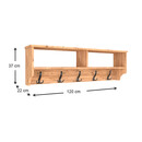 Κρεμάστρα Τοίχου Ottila Megapap από Μελαμίνη Χρώμα Pine oak 120x22x37εκ.