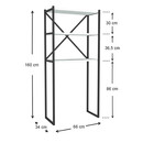 Έπιπλο Πλυντηρίου Mindy Megapap Μεταλλικό - Μελαμίνης Χρώμα Μαύρο - Λευκό 66x34x160εκ.