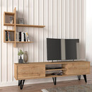 Σύνθεση Τηλεόρασης Salerno Megapap από Μελαμίνη Χρώμα Sapphire oak 180x35x51εκ.