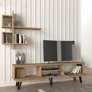 Σύνθεση Τηλεόρασης Salerno Megapap από Μελαμίνη Χρώμα Sapphire oak 180x35x51εκ.