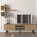 Σύνθεση Τηλεόρασης Salerno Megapap από Μελαμίνη Χρώμα Sapphire oak 180x35x51εκ.