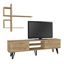 Σύνθεση Τηλεόρασης Salerno Megapap από Μελαμίνη Χρώμα Sapphire oak 180x35x51εκ.