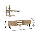 Σύνθεση Τηλεόρασης Salerno Megapap από Μελαμίνη Χρώμα Sapphire oak 180x35x51εκ.