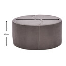 Σκαμπώ Alis Megapap Βελούδινο Χρώμα Ανοιχτό Γκρι 80x80x40εκ.