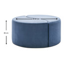 Σκαμπώ Alis Megapap Βελούδινο Χρώμα Μπλε 80x80x40εκ.