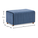 Σκαμπώ Mabel Megapap Βελούδινο Χρώμα Μπλε 80x40x40εκ.