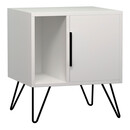 Κομοδίνο Μελαμίνης Glynn Megapap Χρώμα Λευκό 50,2x44,6x58εκ.