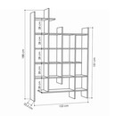 Βιβλιοθήκη Μελαμίνης Manco Megapap Χρώμα Ανθρακί 122x25,5x188εκ.
